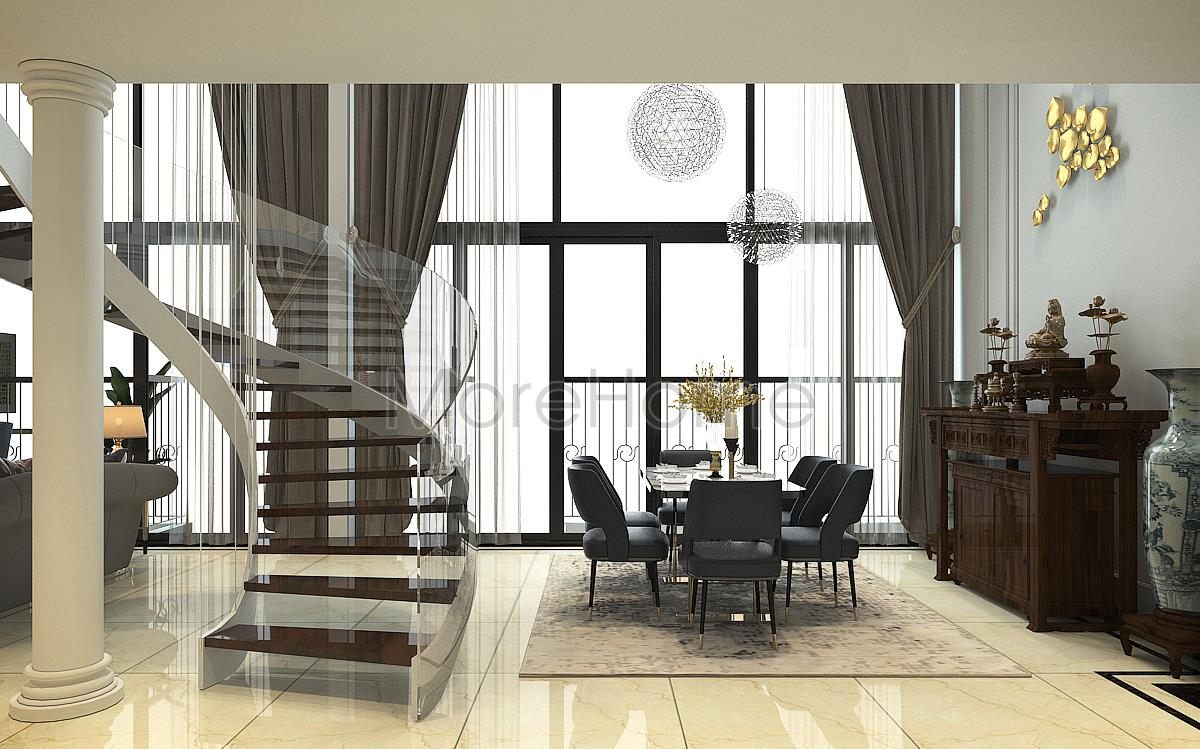 Thiết kế nội thất phòng khách cho căn hộ Pentstudio Tây Hồ